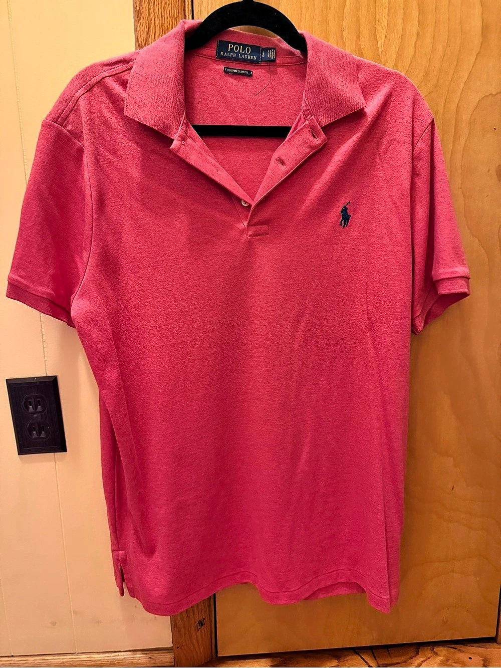 Polo Ralph Lauren Custom Slim Fit Mesh Polo Shirt Pink Large
